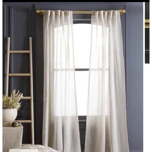 NWOT Quince European Linen Sheer Curtains 48” X 84” Set 2 Flax